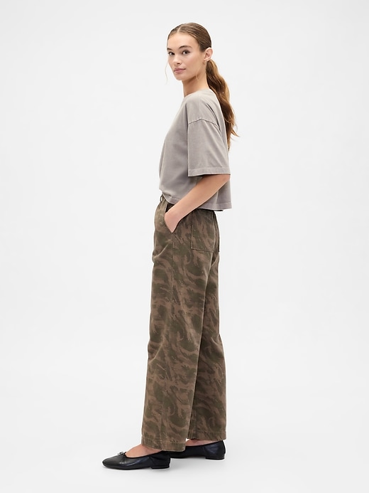 Image number 3 showing, High Rise Pull-On Print Wide-Leg Jeans