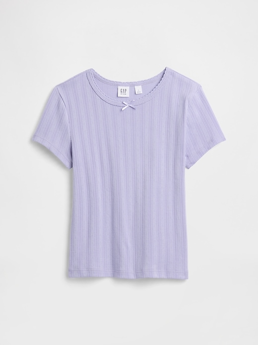 Image number 1 showing, Kids Ribbed Pointelle T-Shirt