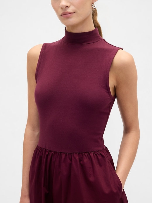 Image number 3 showing, Sleeveless Mockneck Midi Dress