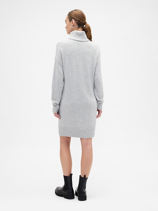 Image number 2 showing, CashSoft Relaxed Turtleneck Sweater Mini Dress