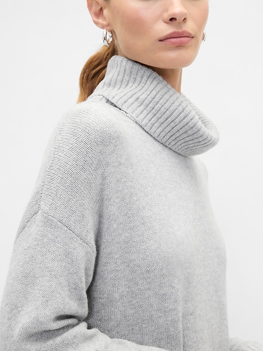 Image number 3 showing, CashSoft Relaxed Turtleneck Sweater Mini Dress