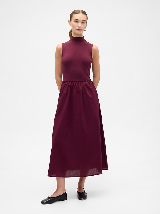Image number 1 showing, Sleeveless Mockneck Midi Dress