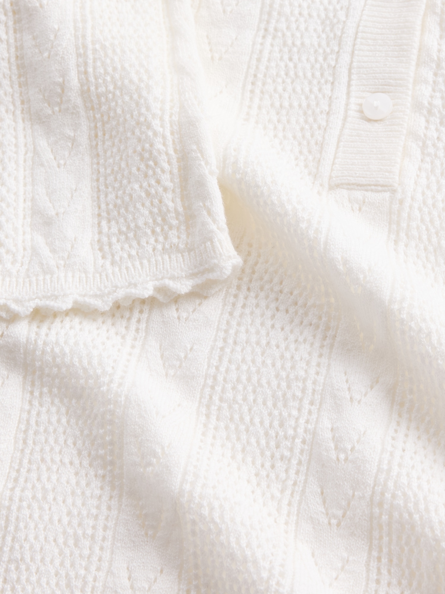 Gap Factory Pointelle Henley Top In White