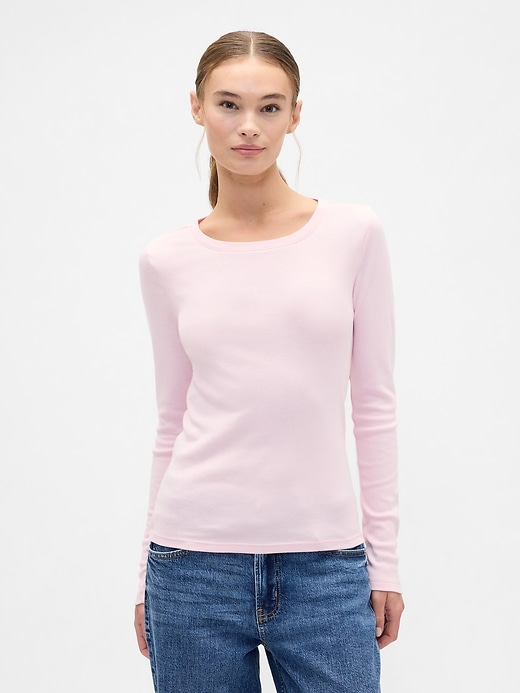 Image number 1 showing, Modern Ribbed Crewneck T-Shirt