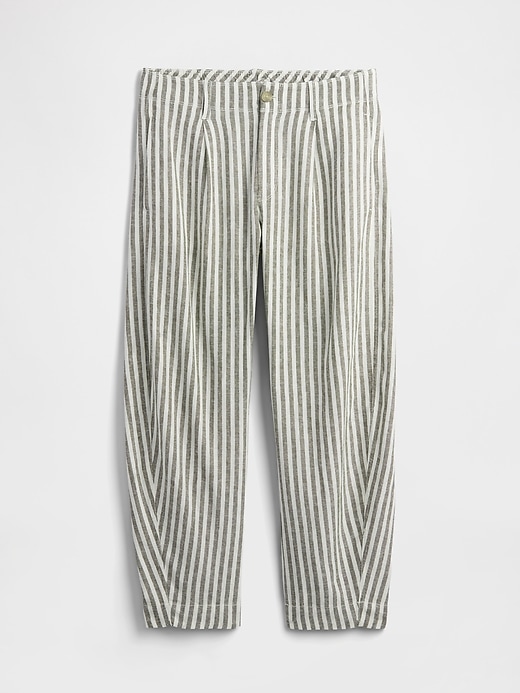 Image number 7 showing, Mid Rise Linen-Blend Barrel Pants