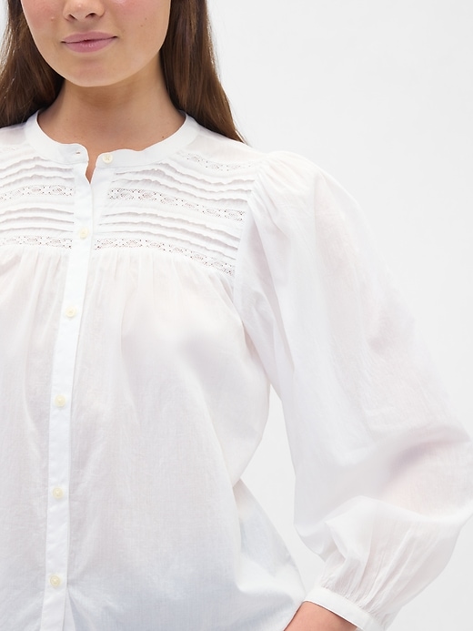 Image number 4 showing, Relaxed Puff Sleeve Lace Top