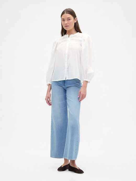 Image number 3 showing, Relaxed Puff Sleeve Lace Top