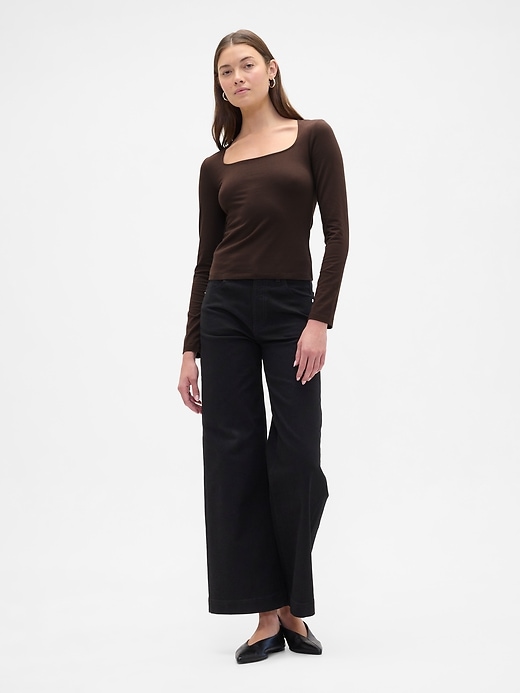 Image number 3 showing, Stretch Jersey Scoopneck Top