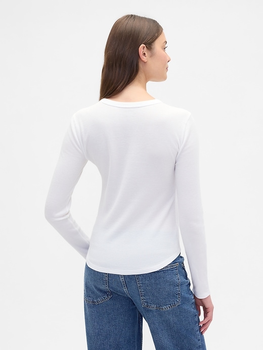 Waffle-Knit Crewneck T-Shirt