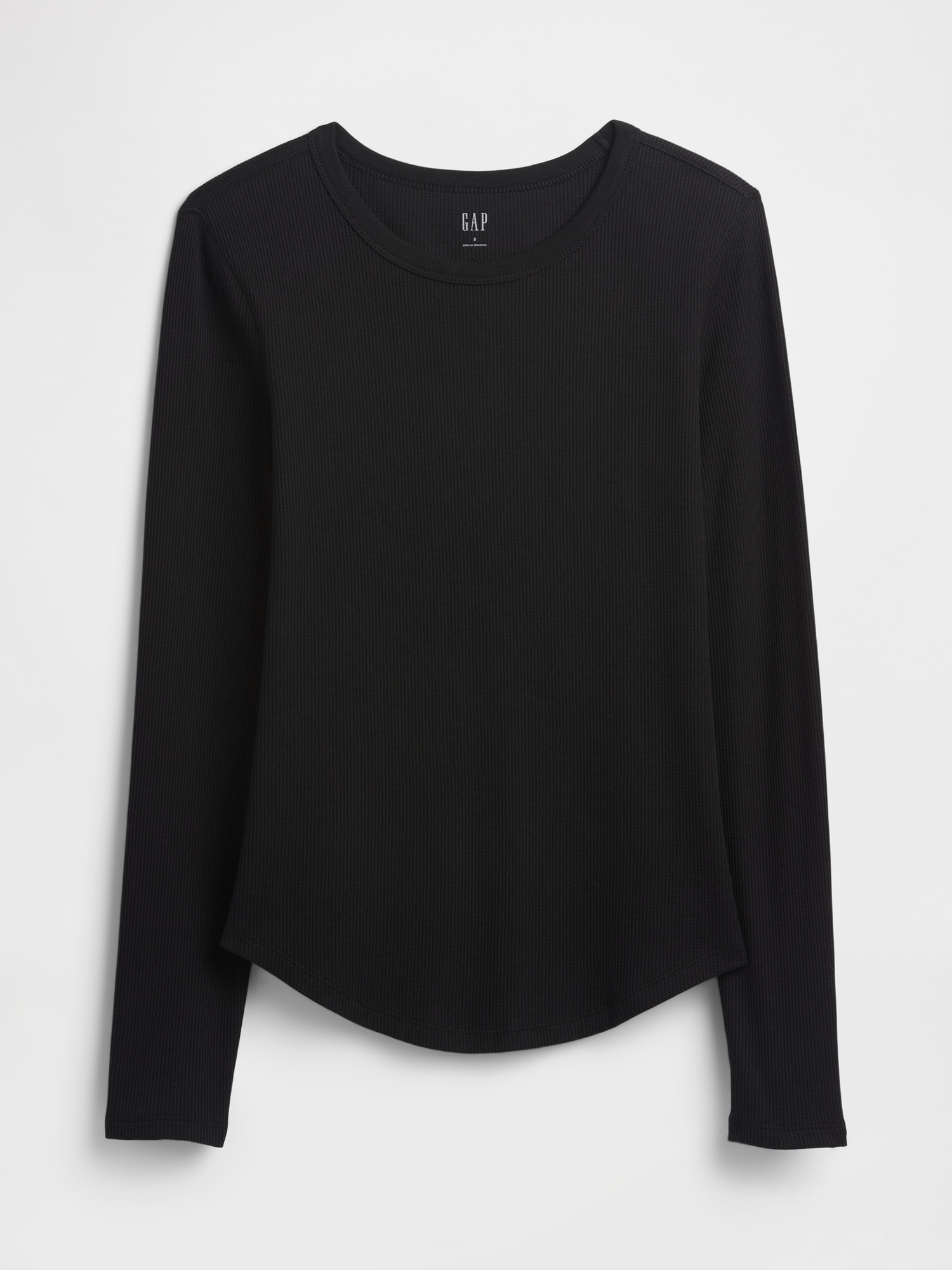 Gap Factory Waffle-knit Crewneck T-shirt In Black