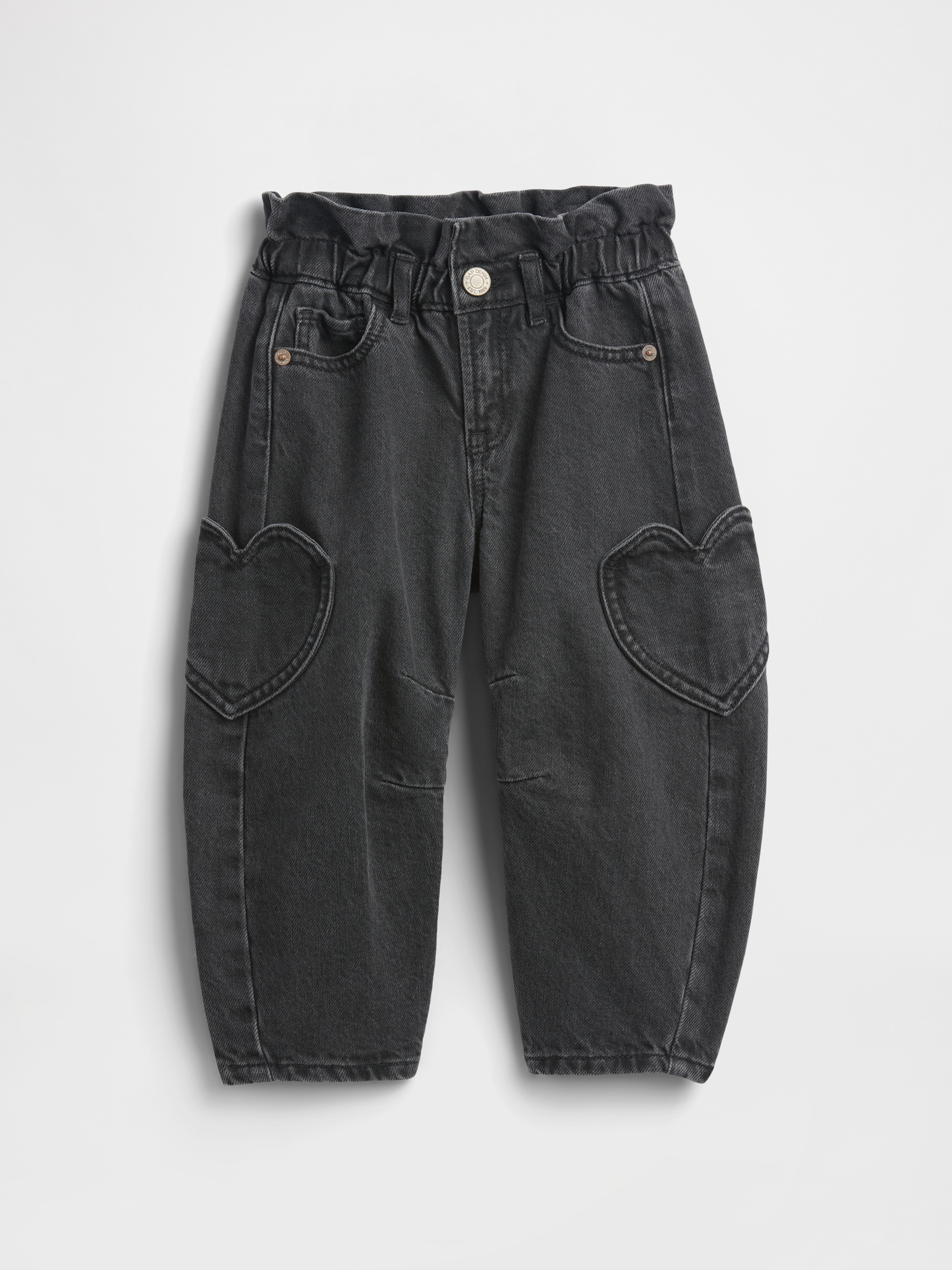 babyGap Paperbag Horseshoe Jeans - Black Wash Hearts