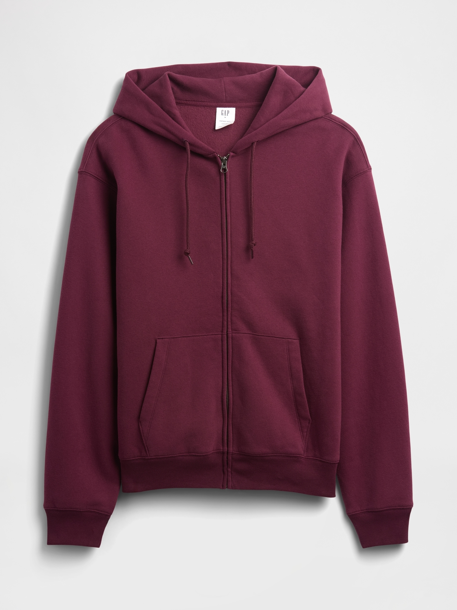 Gap Factory Vintage Soft Oversized Zip Hoodie In Burgundy