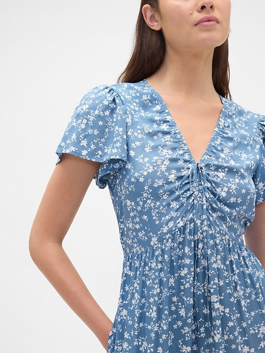 Image number 3 showing, Ruched V-Neck Maxi Dress
