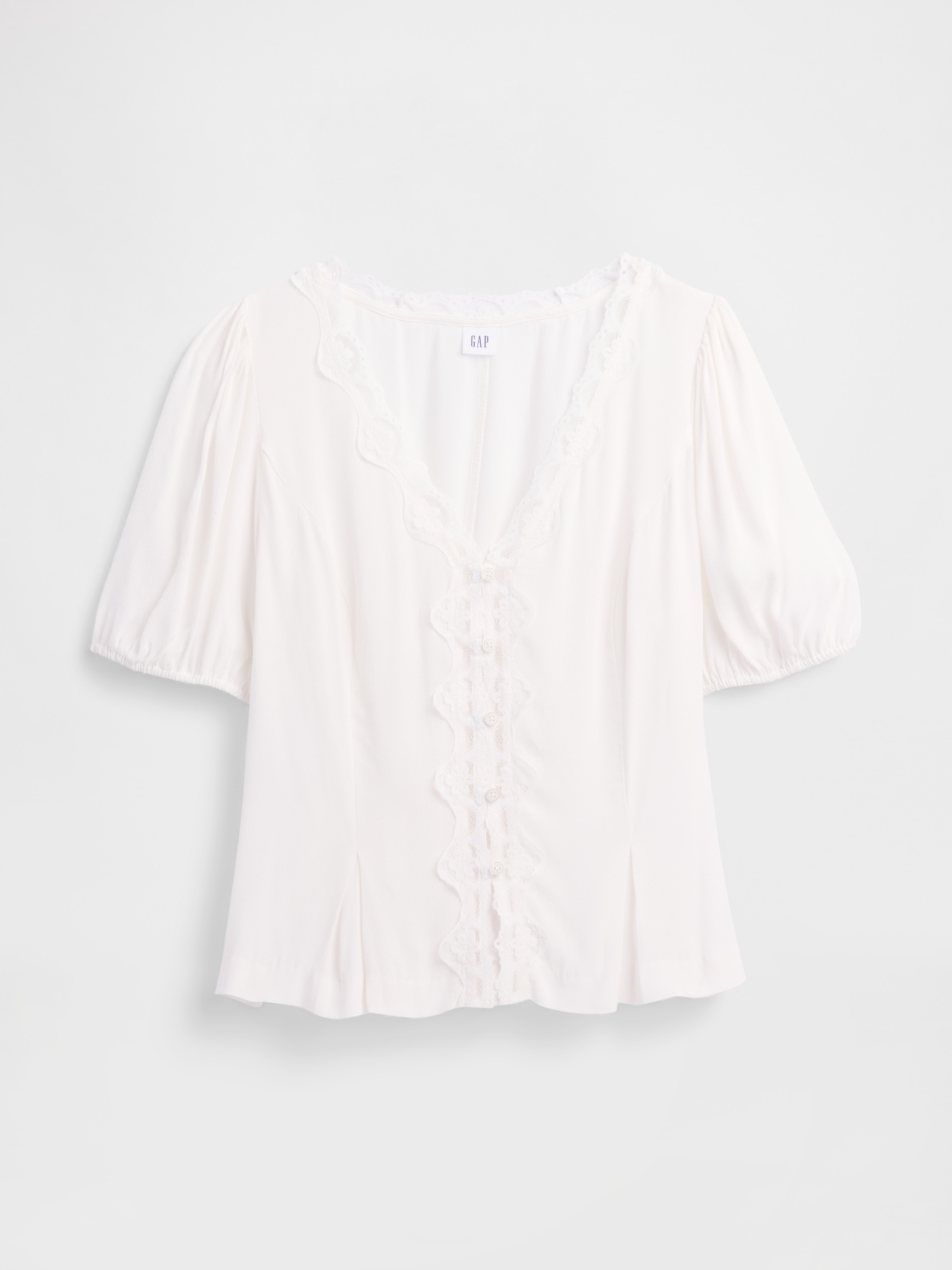 Gap Factory Crepe V-neck Top In White