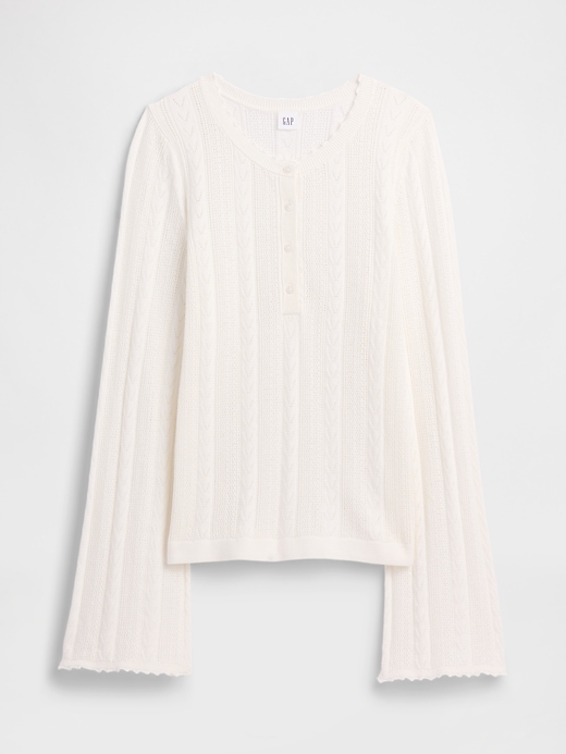Image number 5 showing, Pointelle Henley Top