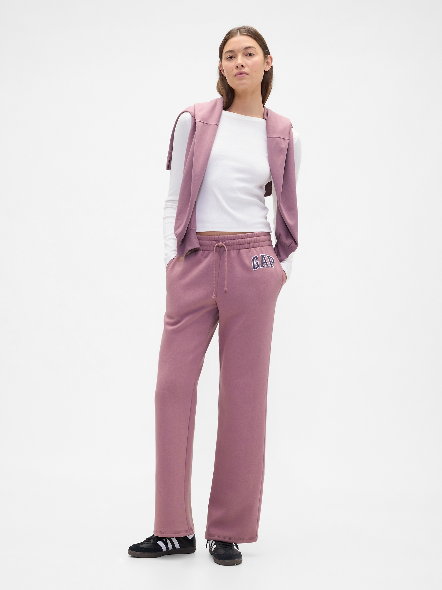 Gap Logo Straight Sweatpants - Purple