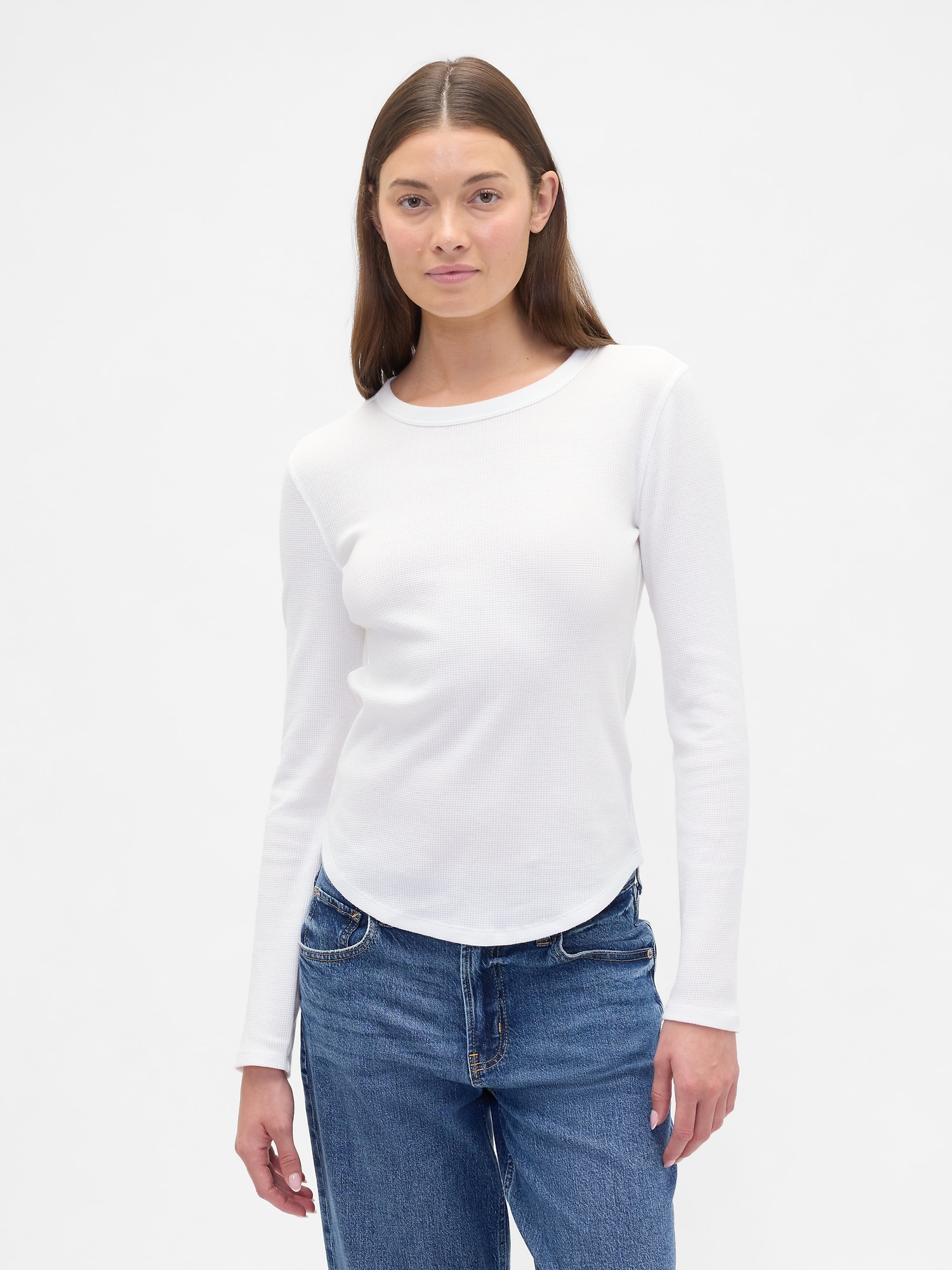 Waffle-Knit Crewneck T-Shirt - New Off White