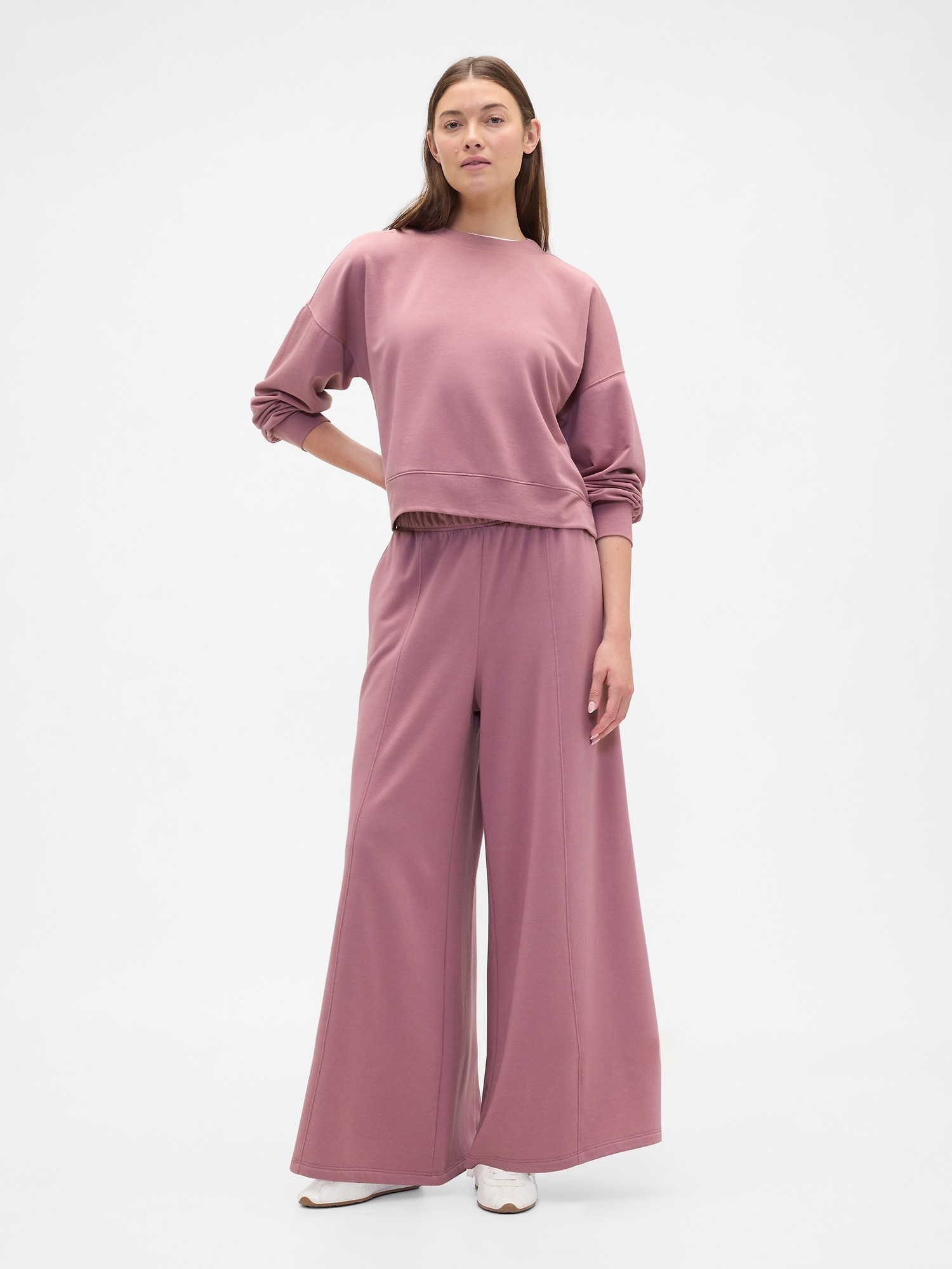Pull-On Super-Wide Seamed Leggings - Wispy Purple Mauve