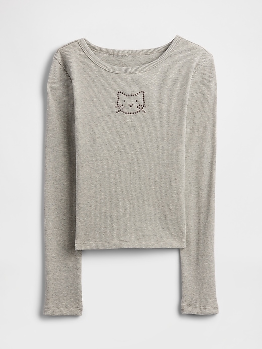 Image number 1 showing, Kids Ribbed Pointelle T-Shirt