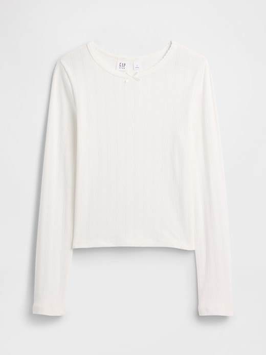 Image number 1 showing, Kids Ribbed Pointelle T-Shirt