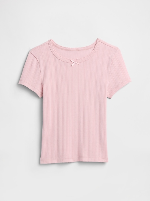 Image number 1 showing, Kids Ribbed Pointelle T-Shirt