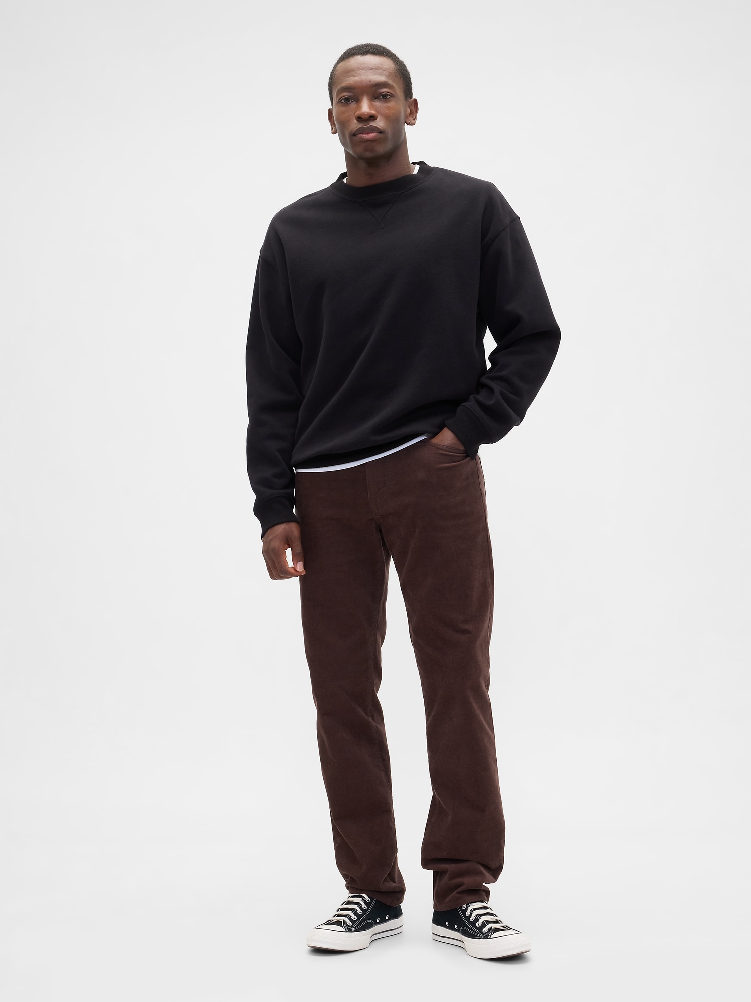 Straight Corduroy Pants - New Brown
