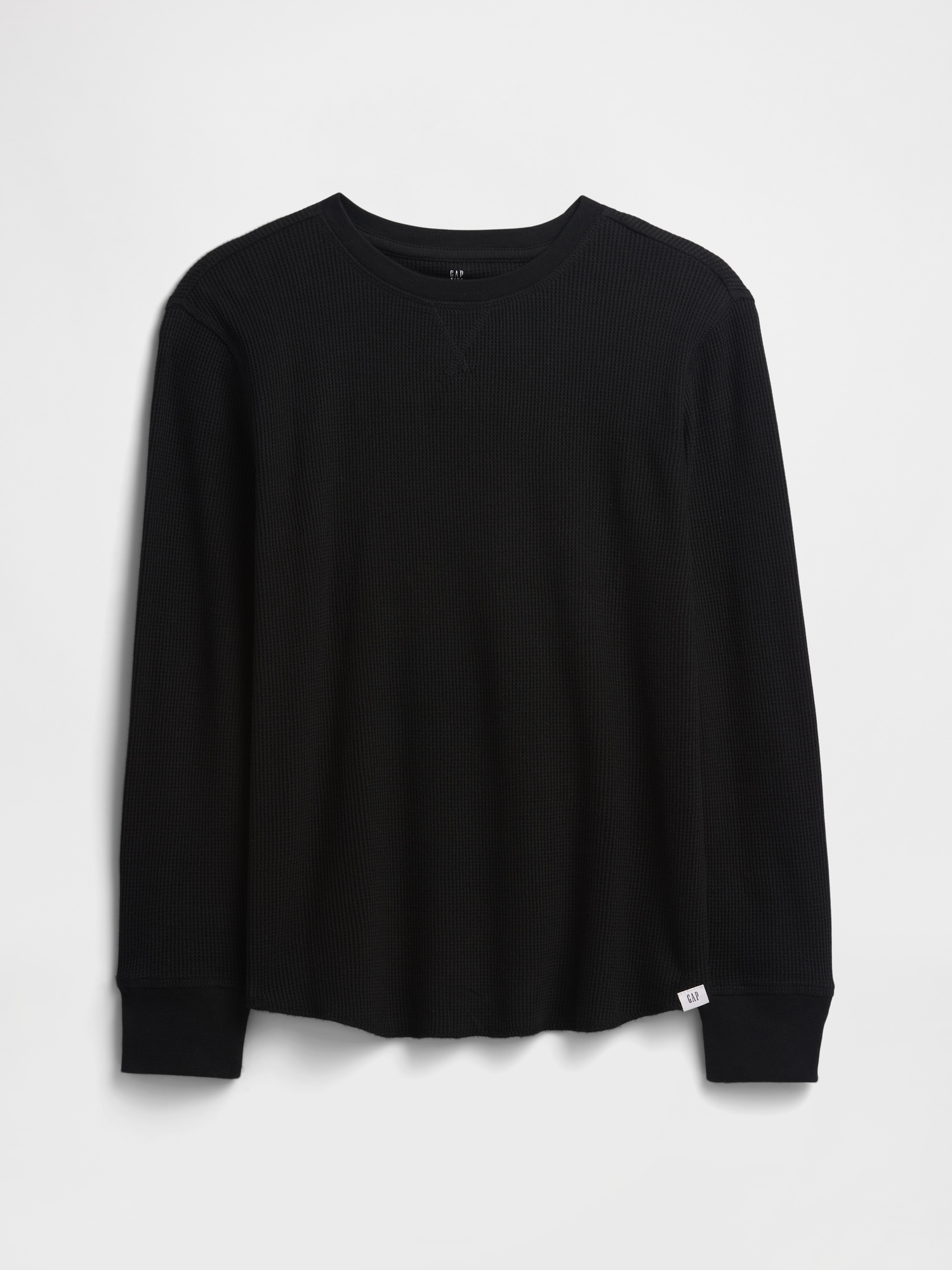 Kids Waffle-Knit T-Shirt - Black