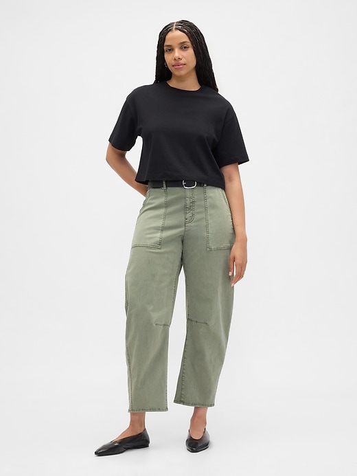 Image number 5 showing, High Rise Barrel Khakis