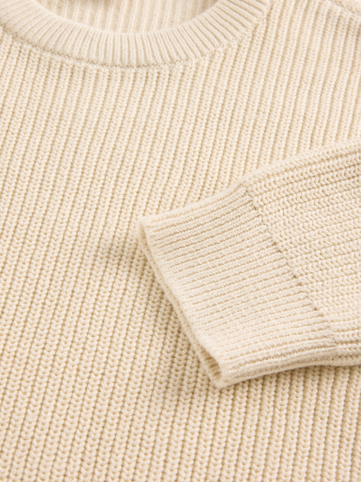 Gap Factory Kids Relaxed Shaker-stitch Crewneck Sweater In Neutral