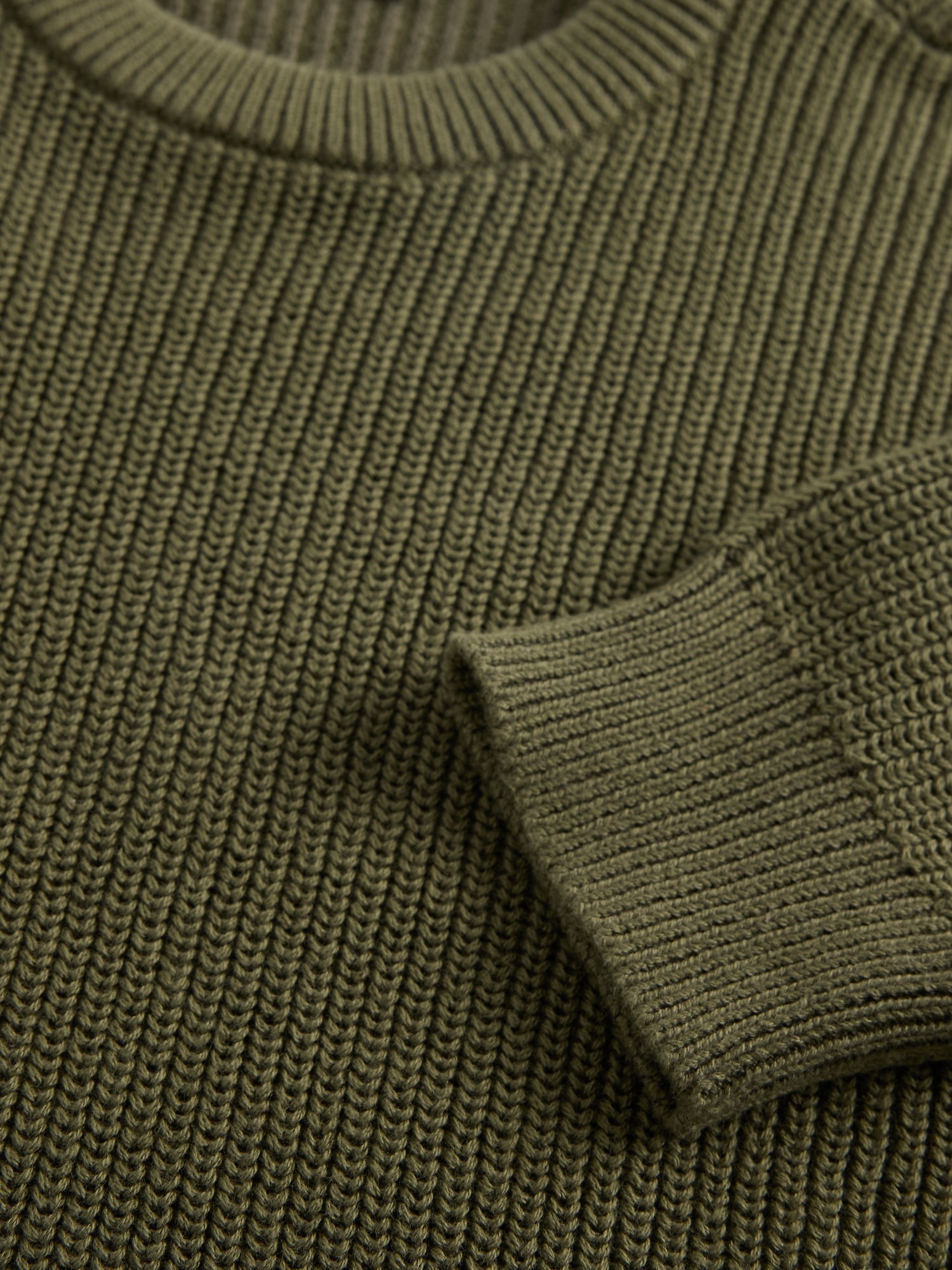 Gap Factory Kids Relaxed Shaker-stitch Crewneck Sweater In Green