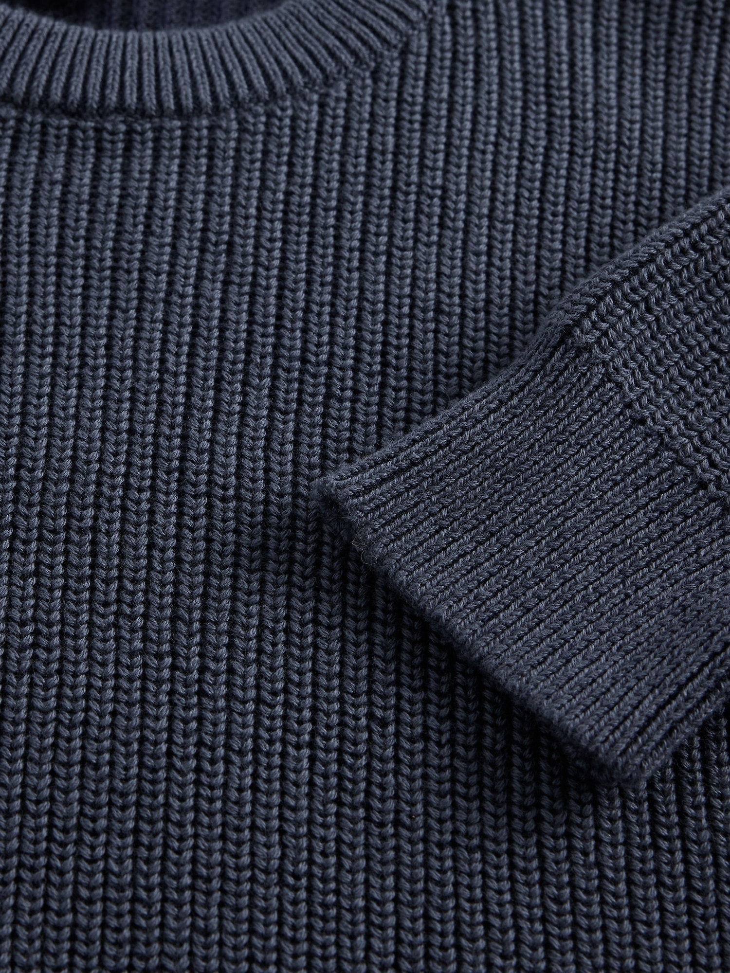 Gap Factory Kids Relaxed Shaker-stitch Crewneck Sweater In Blue
