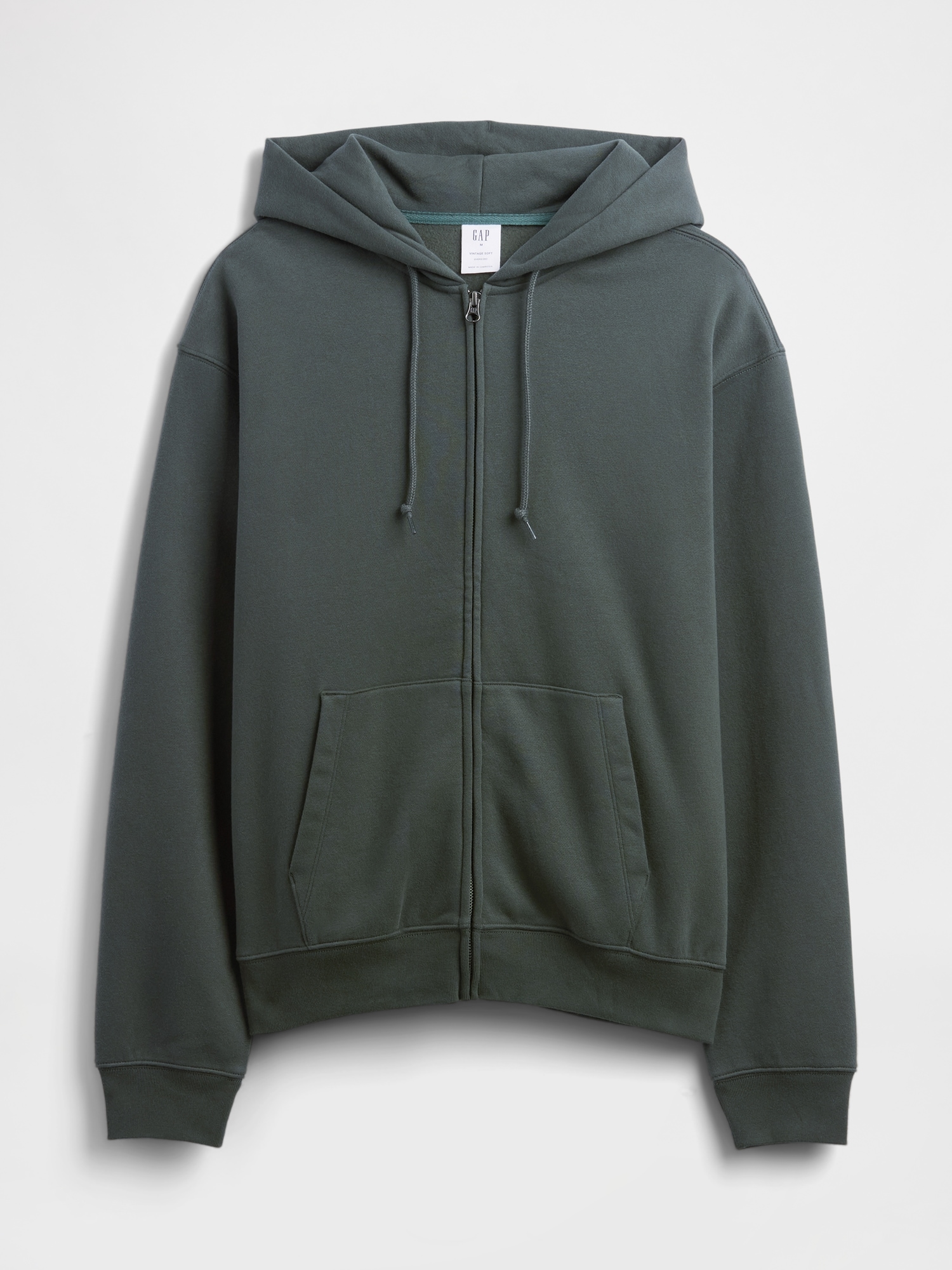 Gap Factory Vintage Soft Oversized Zip Hoodie In Green