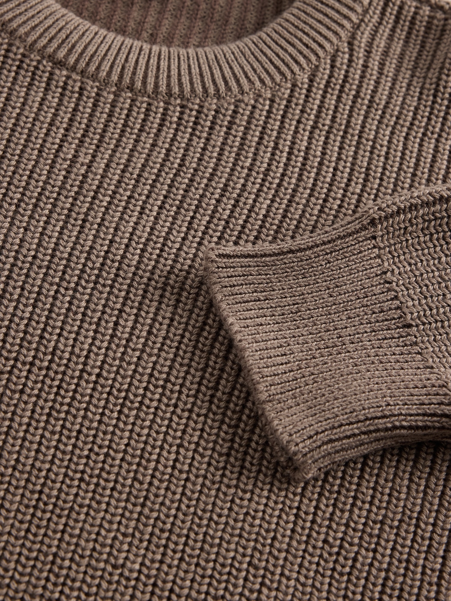 Gap Factory Kids Relaxed Shaker-stitch Crewneck Sweater In Brown