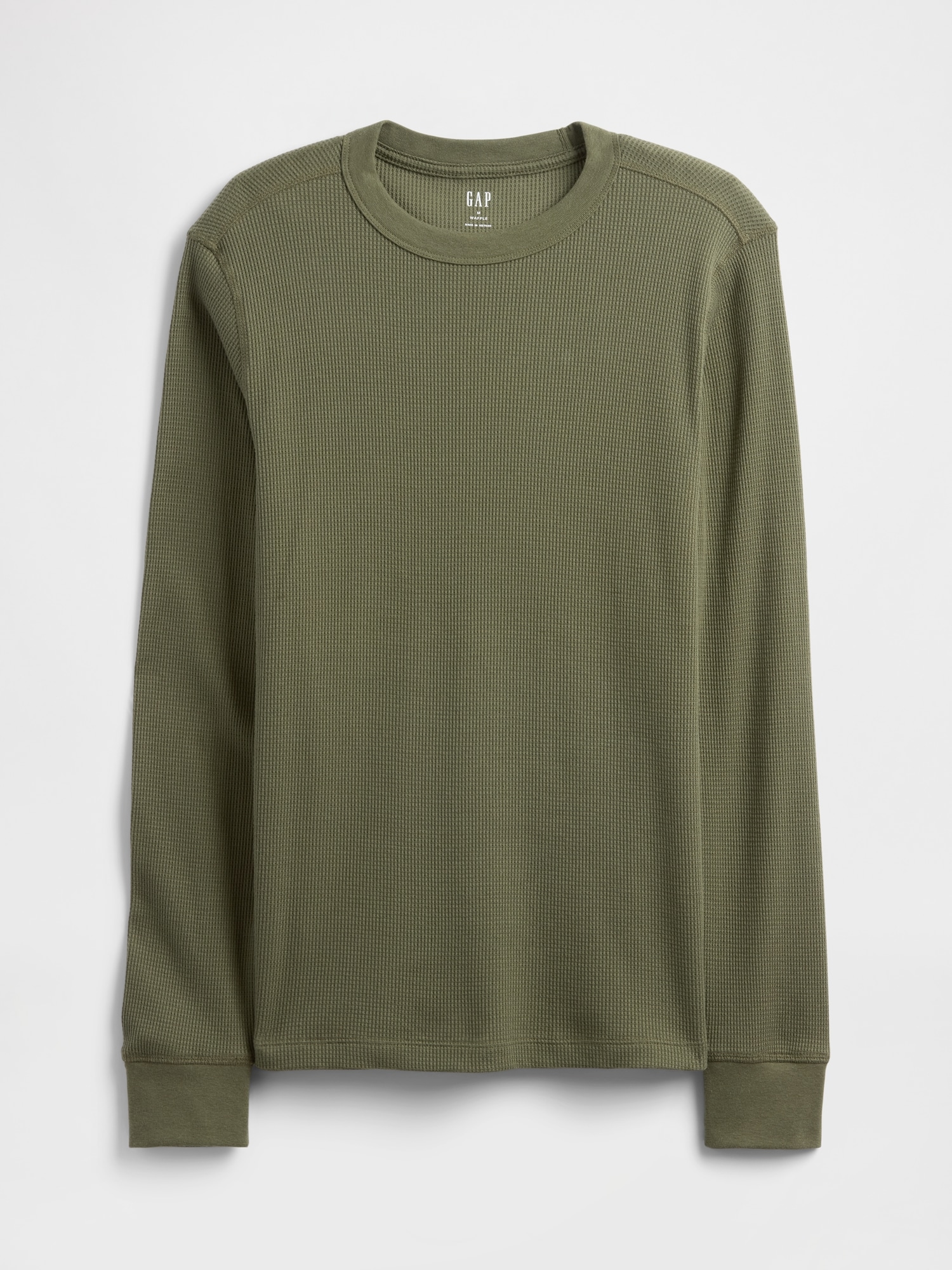 Gap Factory Waffle-knit Crewneck T-shirt In Green