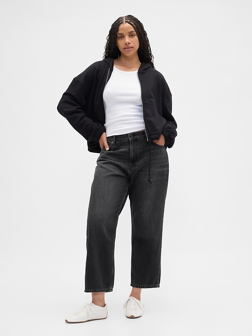 Image number 5 showing, Mid Rise SuperSoft Relaxed Straight Crop Jeans