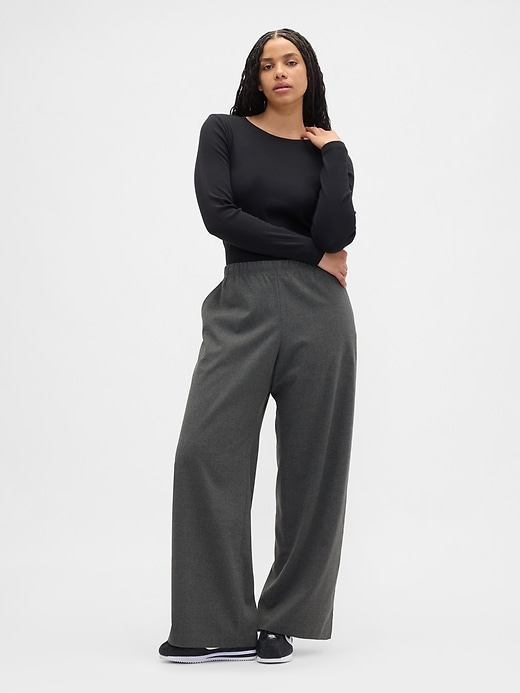 Image number 5 showing, Recycled Mid Rise Easy Wide-Leg Pants