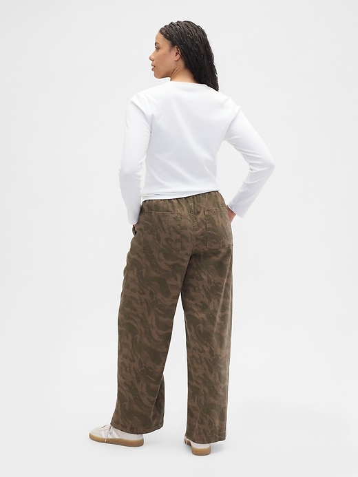 Image number 6 showing, High Rise Pull-On Print Wide-Leg Jeans