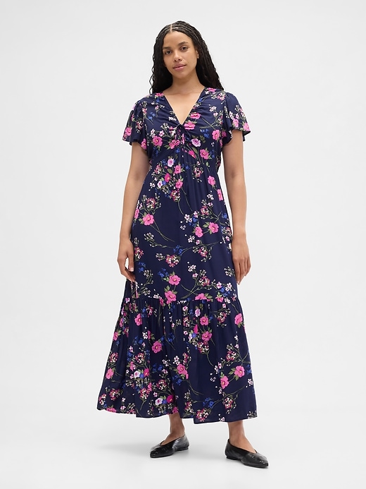 Image number 4 showing, Ruched V-Neck Maxi Dress