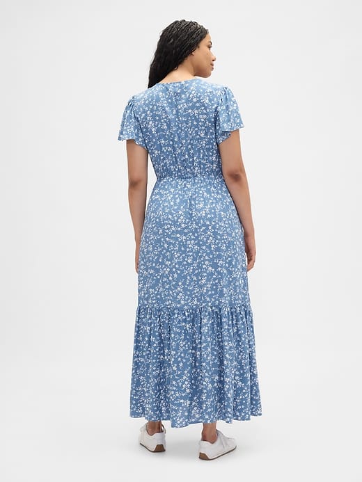 Image number 5 showing, Ruched V-Neck Maxi Dress