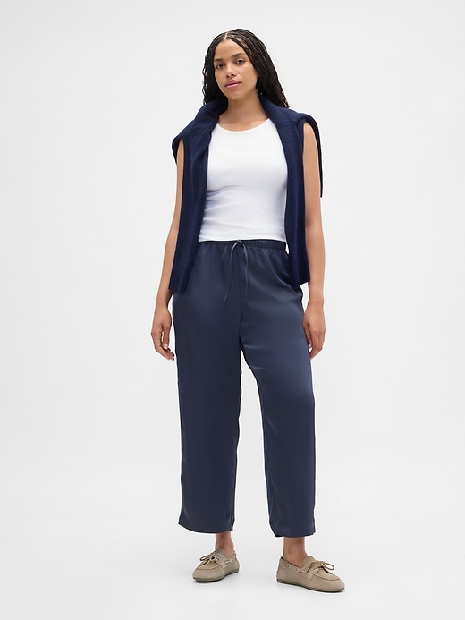 Image number 5 showing, Relaxed Straight-Leg Stripe Satin Pants