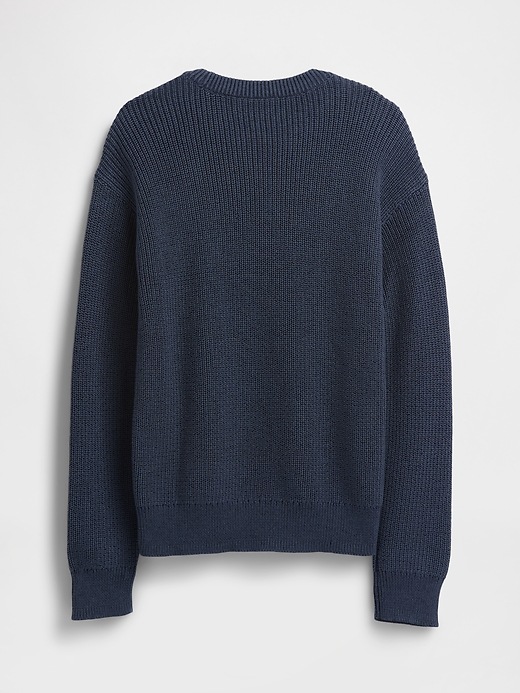 Image number 2 showing, Kids Relaxed Shaker-Stitch Crewneck Sweater