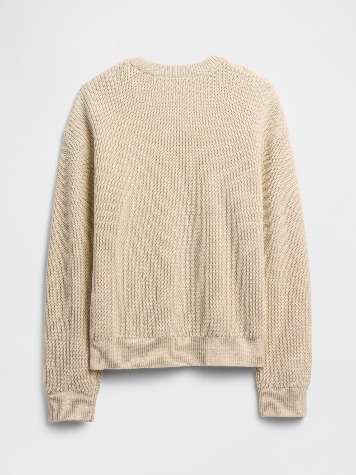 Gap Factory Kids Relaxed Shaker-stitch Crewneck Sweater In Neutral