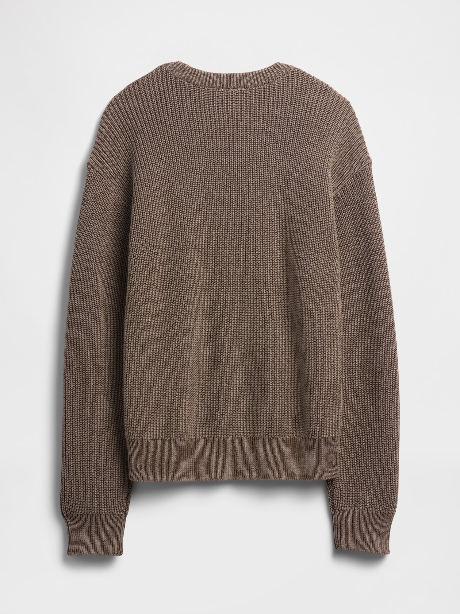 Gap Factory Kids Relaxed Shaker-stitch Crewneck Sweater In Brown