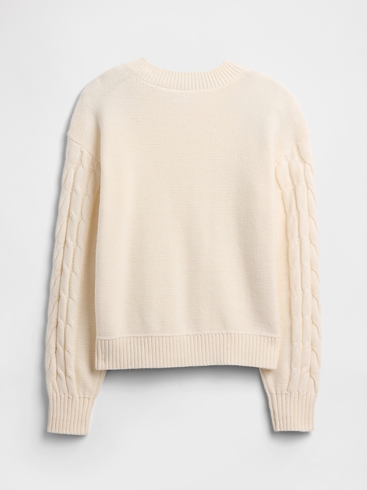 Image number 2 showing, Kids Relaxed Cable-Knit Sweater