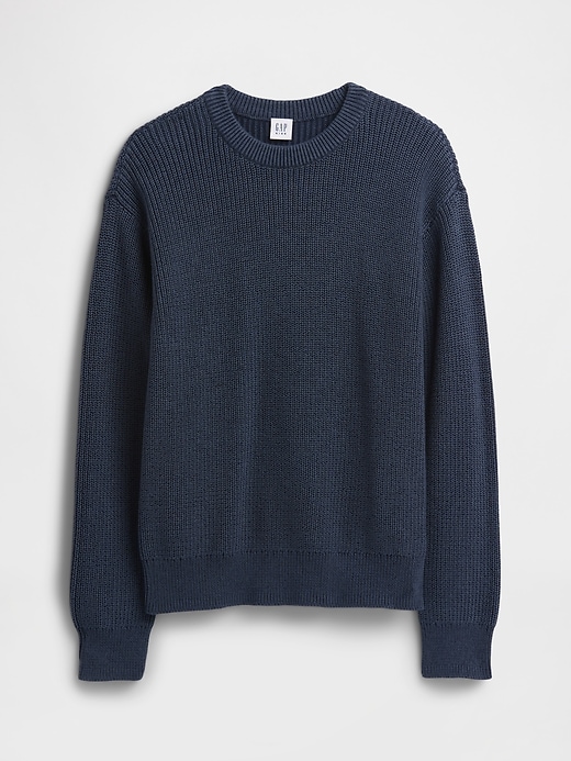 Image number 1 showing, Kids Relaxed Shaker-Stitch Crewneck Sweater
