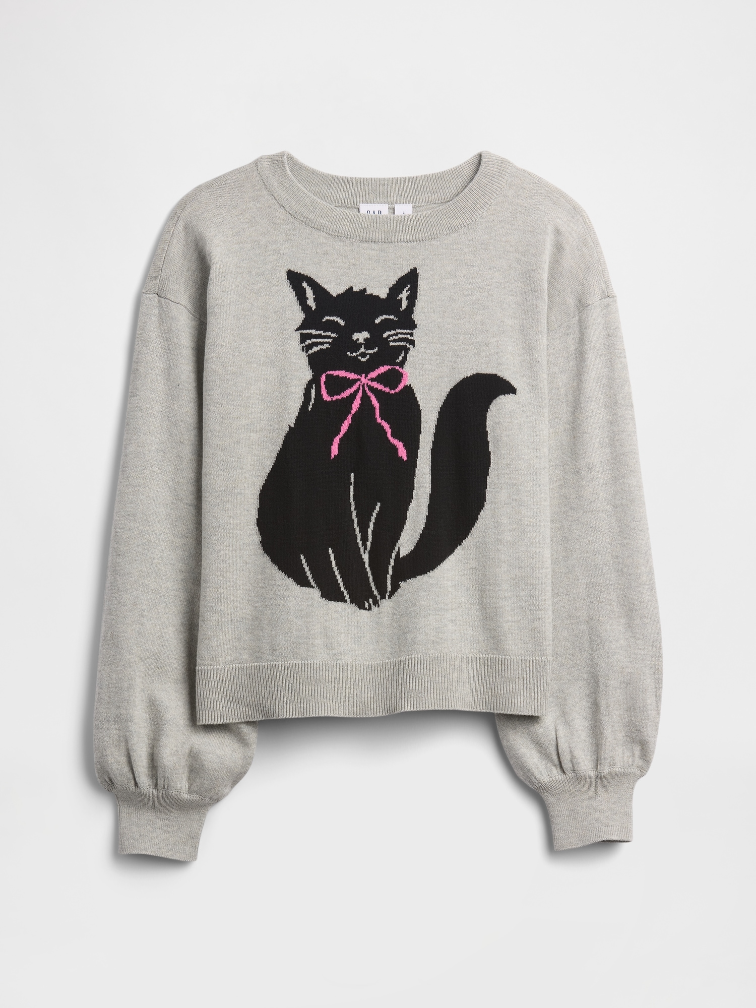 Kids Relaxed Intarsia Sweater - Cat
