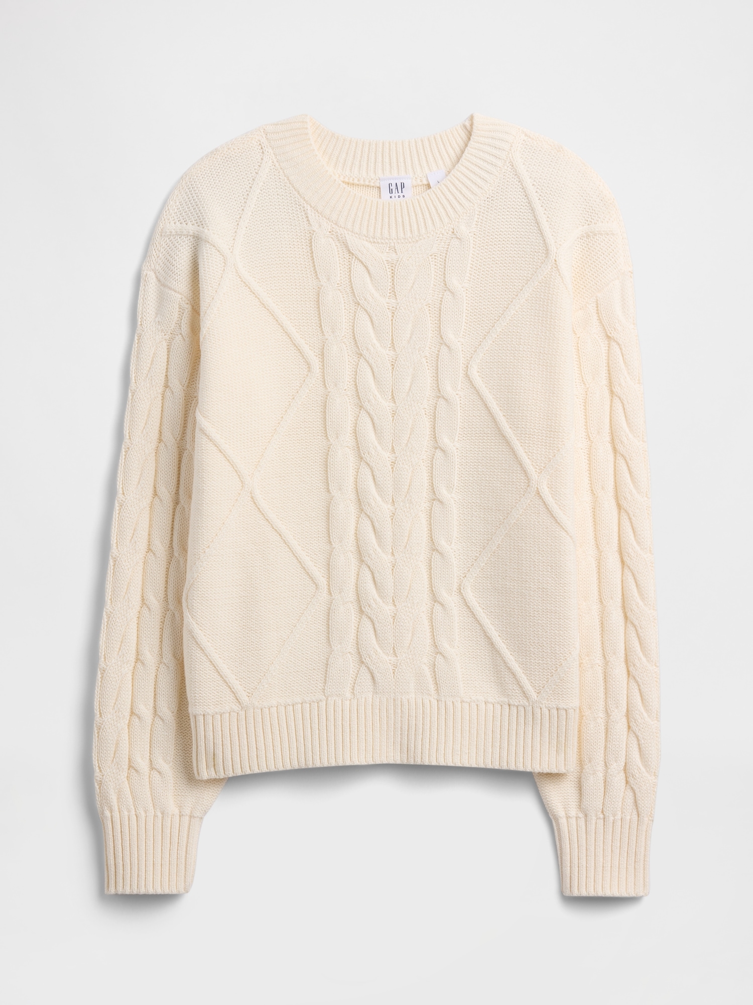 Kids Relaxed Cable-Knit Sweater - Ivory Cream Frost