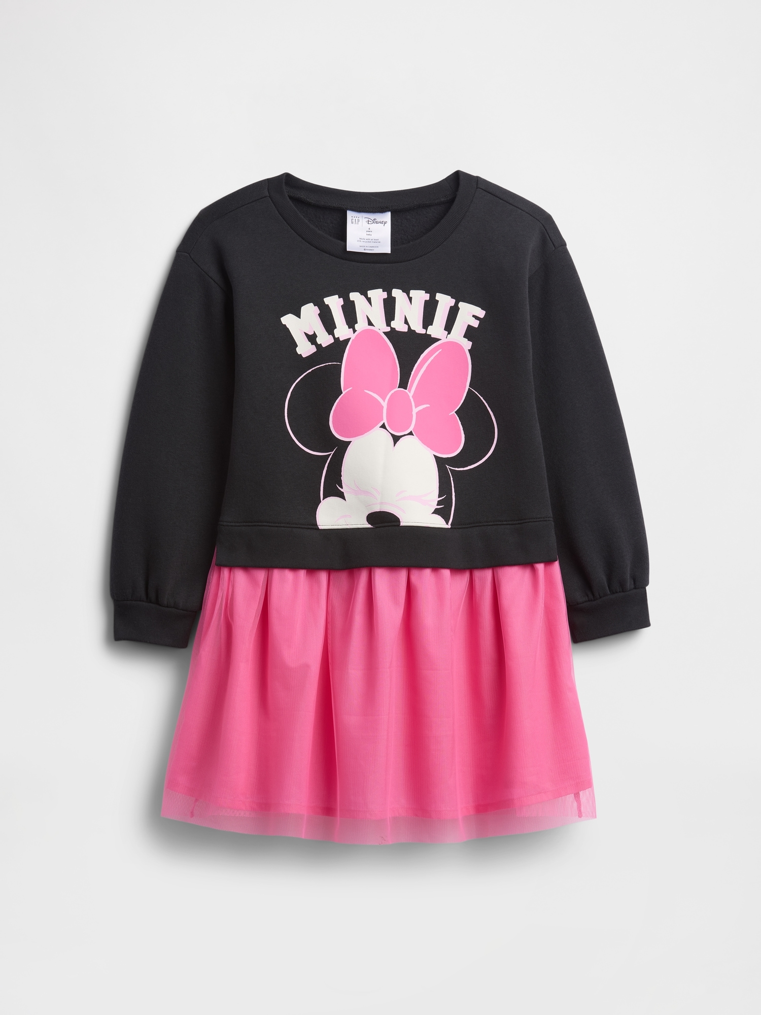 babyGap × Disney Sweatshirt Dress - Black Moonless Night Minnie Mouse Pink