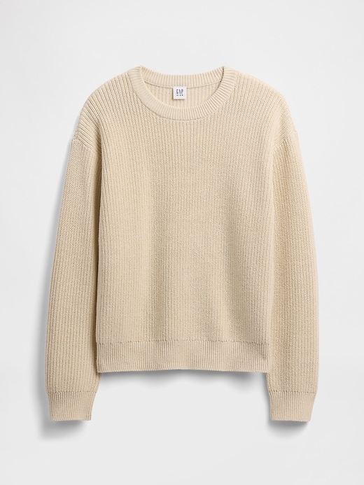 Image number 1 showing, Kids Relaxed Shaker-Stitch Crewneck Sweater