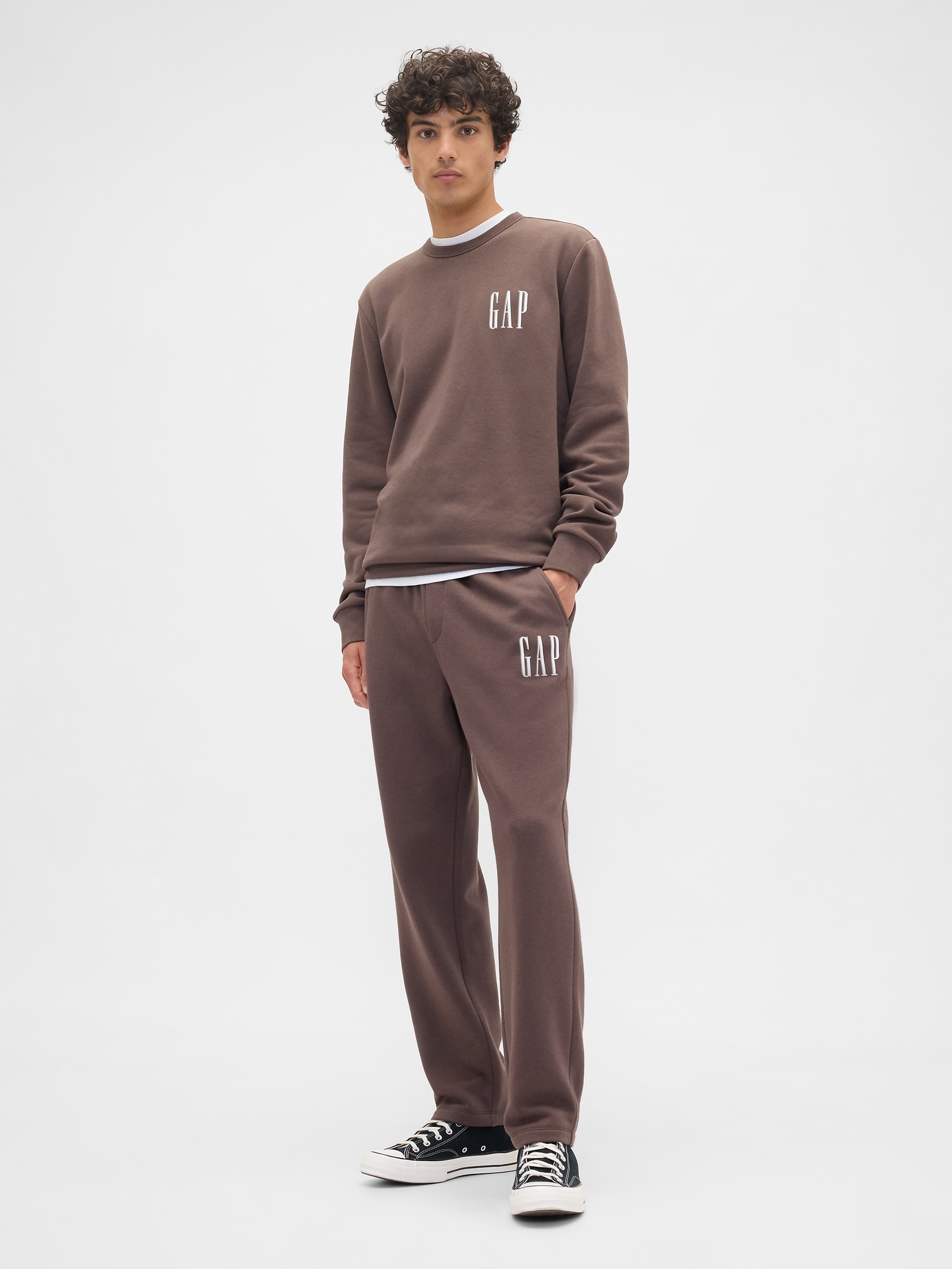 Gap Logo Straight-Leg Sweatpants - New Brown